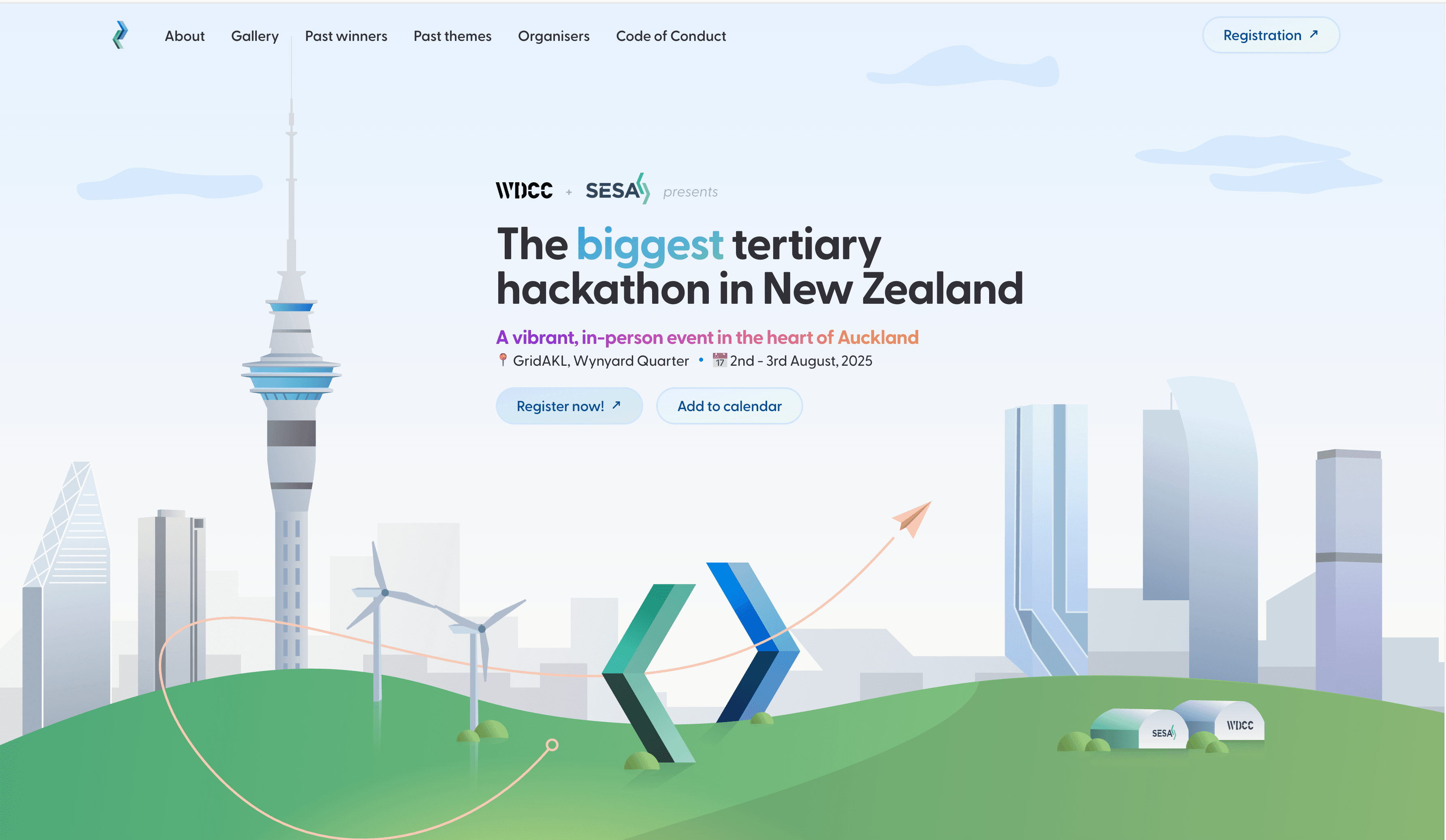 screenshot of the wdcc x sesa hackathon website